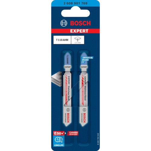 Bosch Expert Stichsägeblatt Stainless Steel T118AHM 1,5-3mm 2-er Set