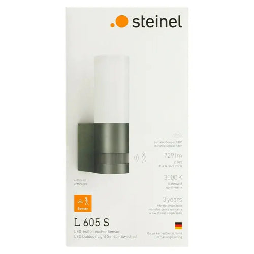 Steinel L 605 S LED-Außenleuchte mit Sensor, Anthrazit