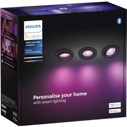 Philips Hue Centura Recessed Spotlight Rund 3er-Set Schwarz