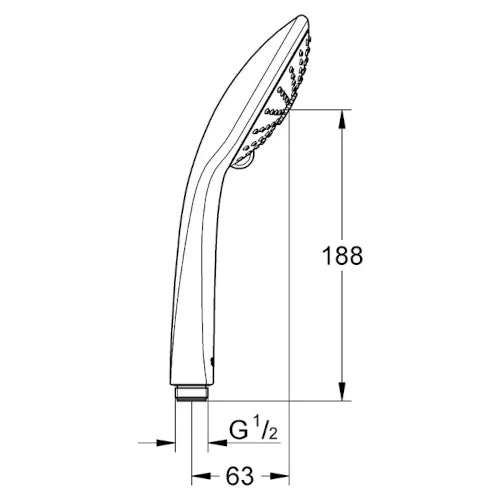 Grohe Vitalio Joy Massage-Handbrause 3 Strahlarten, Chrom