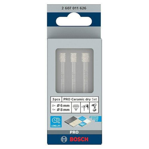Bosch Pro Ceramic Dry-Set 2x6mm/1x8mm Bohrer